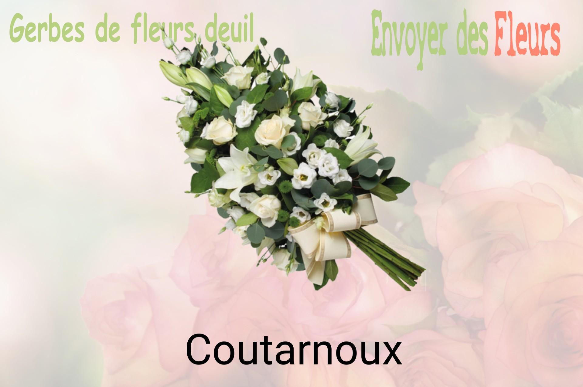 Gerbe de fleurs de deuil livrée à Coutarnoux